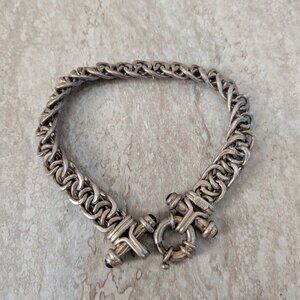 AK Turkey 925 Sterling Silver bracelet 7 Inches black Onyx clasp 20g